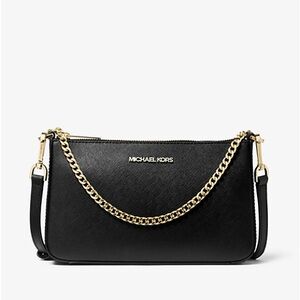 Michael Kors Black Jetset Mini Crossbody bag Saffiano Leather New